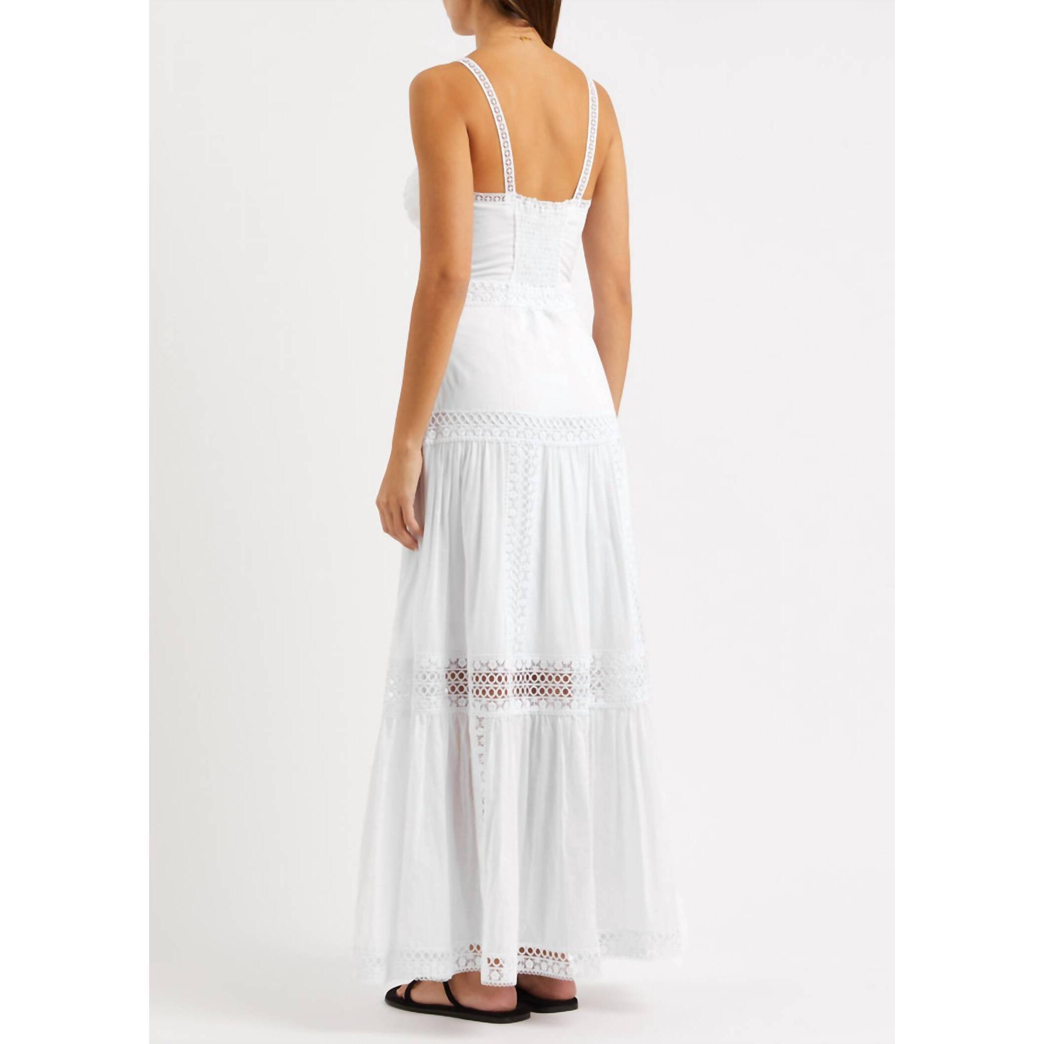 New Charo Ruiz Giogia Lace-Trimmed Long Dress In White — image 2 of 5